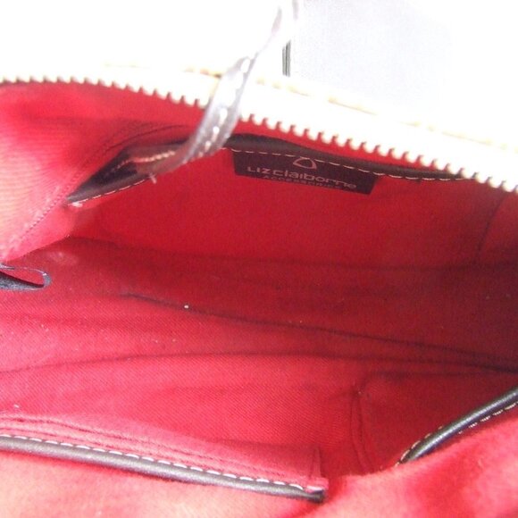 Liz Claiborne purse cross body vintage 1980s LC logo hand bag vinyl cloth vegan - Picture 9 of 11